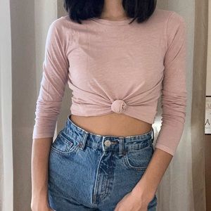 pink long sleeve top